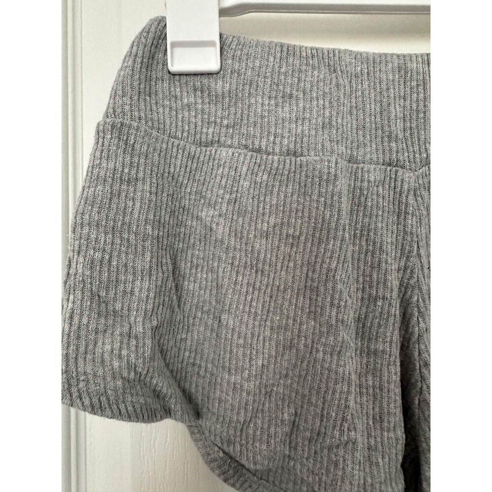 Eberjey Ribbed Lounge Shorts Heather Grey Cozy Sleep Shorts - Picture 6 of 6